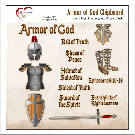 Armor of God Chipboard Elements Bible Journal Page Kit - Etsy Sweden