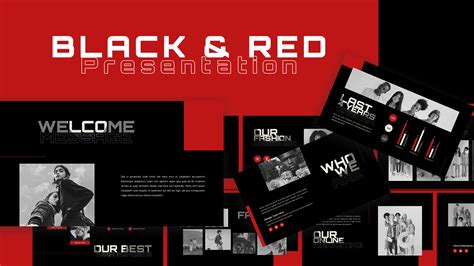 Black and Red Theme Powerpoint Template for Download