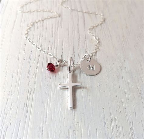 Baby Cross Necklace Sterling Silver Personalized Cross Baby - Etsy