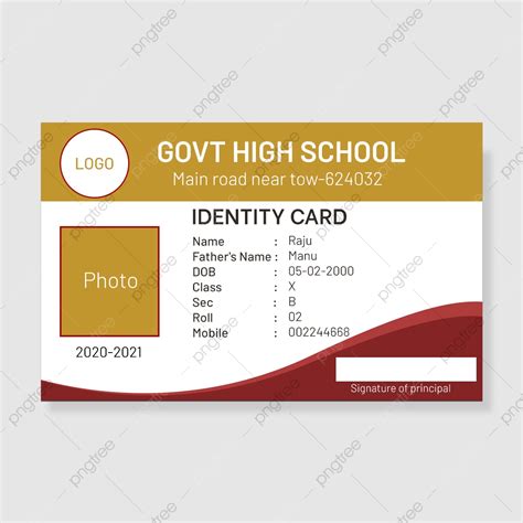 School Id Card Design Template Download on Pngtree