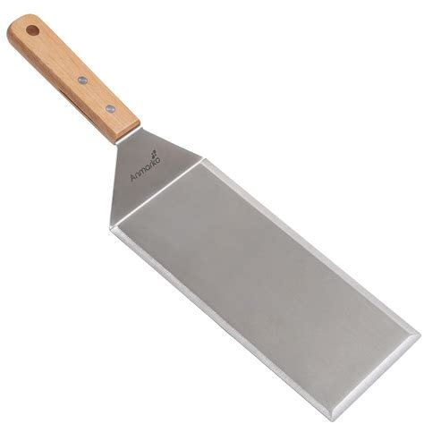 Buy Stainless Steel Metal Griddle 4 x 8 inch Spatula - Spatula Hamburger Turner Scraper ...