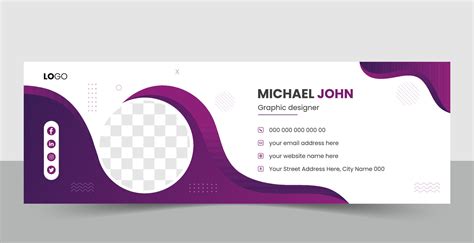 Creative email signature template. Corporate mail business email signature free vector banner ...