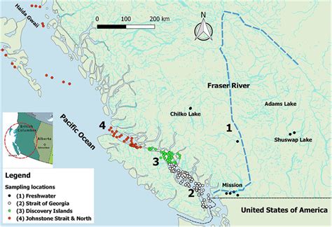 | Map of British Columbia (BC), Canada, illustrating the Fraser River... | Download Scientific ...