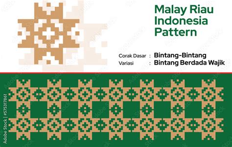 Pattern Malay Riau Batik Songket Tenun, Weaving Motif Corak dan ragi Bintang Bertanda Wajik ...