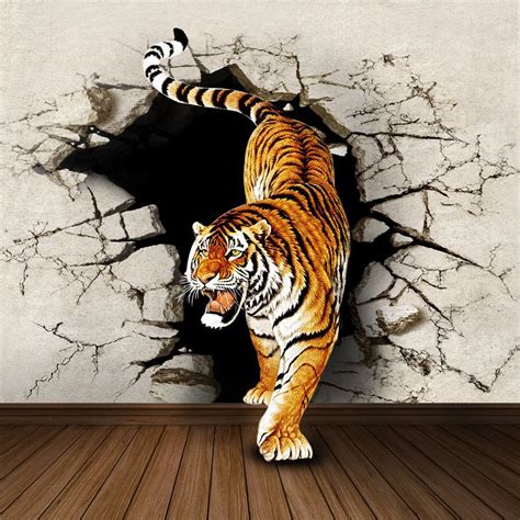 [49+] 3D Tiger Wallpaper on WallpaperSafari | 3d wall painting, Sidewalk art, Animal mural