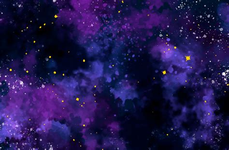 Hand painted watercolor cosmic texture with stars. Space, starry night sky, galaxy vector ...