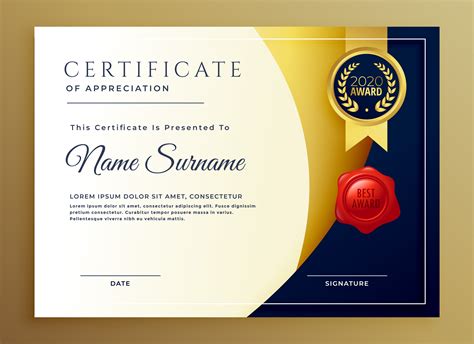 elegant certificate of appreciatiom template design - Download Free Vector Art, Stock Graphics ...