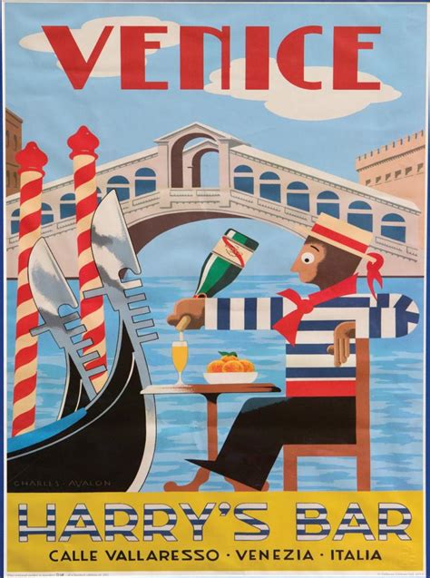 Sold at Auction: Harry's Bar - Venice poster by Charles Avalon.