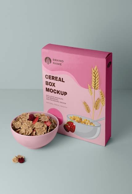 Premium PSD | Cereal box design mockup