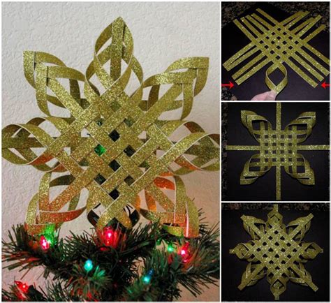 Creative Ideas – DIY Woven Paper Snowflake Ornaments