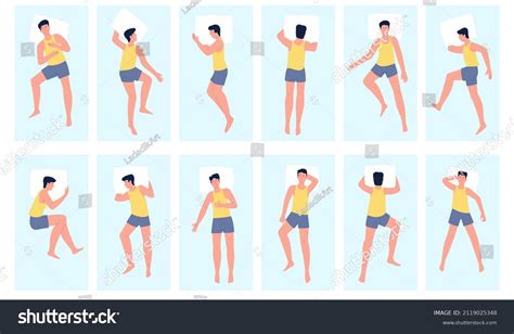 Man Sleeping Sleep Positions Male Lying Stock Vector (Royalty Free) 2119025348 | Shutterstock