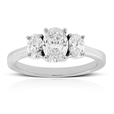 Oval Cut 3-Stone Diamond Engagement Ring 14K