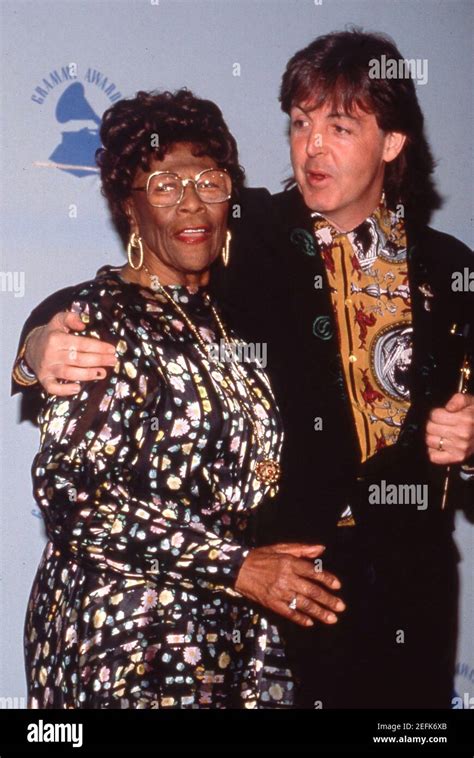 Ella Fitzgerald and Paul McCartney at The 32nd Annual Grammy Awards. February 21, 1990 Credit ...