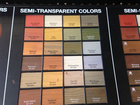 Deck Stain Color Chart