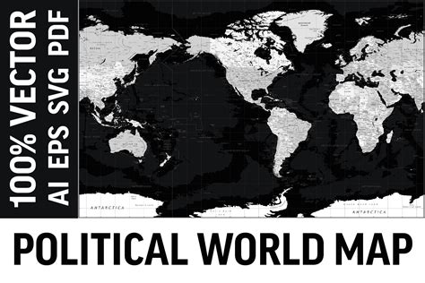 World Map Vector. Political Worldmap | Education Illustrations ~ Creative Market