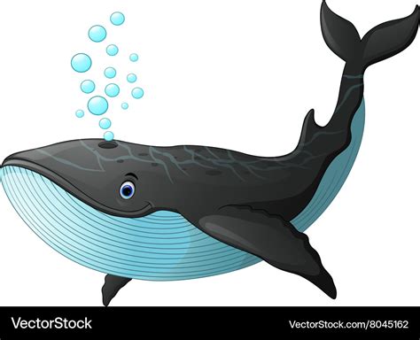 Cute whale cartoon Royalty Free Vector Image - VectorStock