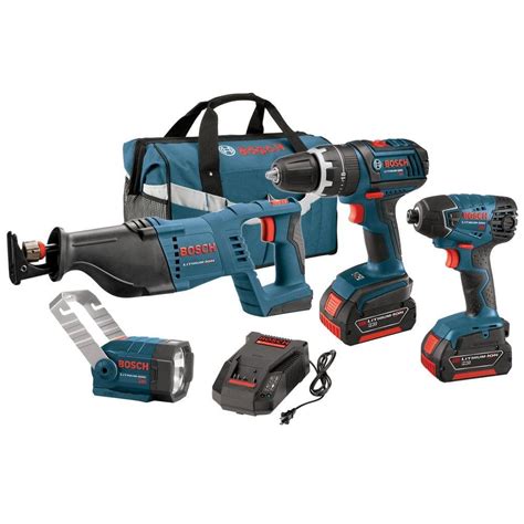 Bosch 18-Volt Lithium-Ion Cordless Power Tool Combo Kit (4-Tool)-CLPK431-181 - The Home Depot