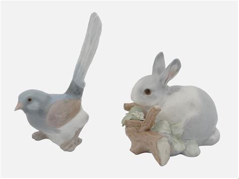 LLADRO PORCELAIN ANIMAL FIGURINES RABBIT AND BIRD - Sep 03, 2022 | Antique Arena Inc. in NY