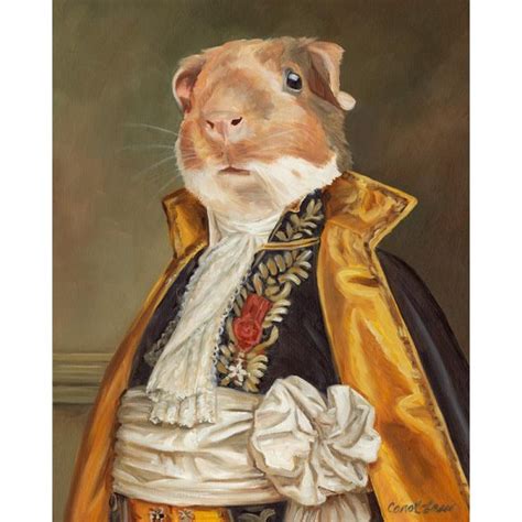 Cute Fat Guinea Pigs, Print “Lincoln” – Old World Pet Portraits