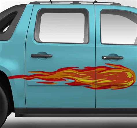 Fire flame effect car sticker - TenStickers