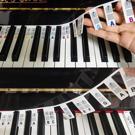 2 Set Removable Piano Keyboard Note Labels, Reusable Piano Notes Guide for Beginner, Piano Key ...