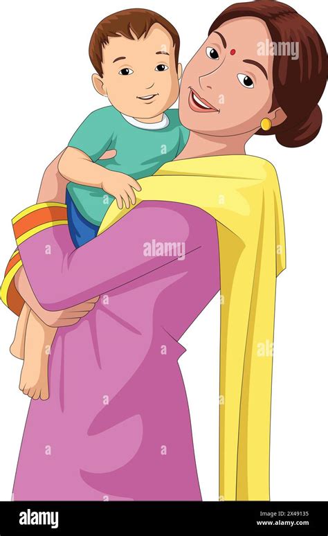 Cute mother and child smiling happily Stock Vector Image & Art - Alamy