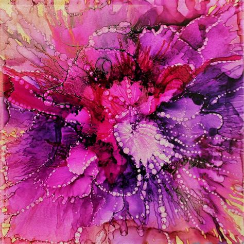 Tropical Flower Abstract Painting by Barbara Chichester