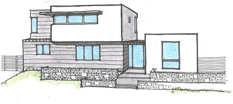 Sketch Modern House Drawing With Pool - ansiedadedefine