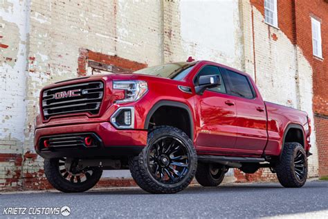 Lifted 2019 GMC Sierra 1500 AT4 with 22×12 Fuel Blitz Wheels and 4 inch Rough Country Suspension ...