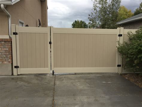 Steel framed vinyl gates from Crown Vinyl Fence Syracuse Layton Herriman Clearfield Riverton ...