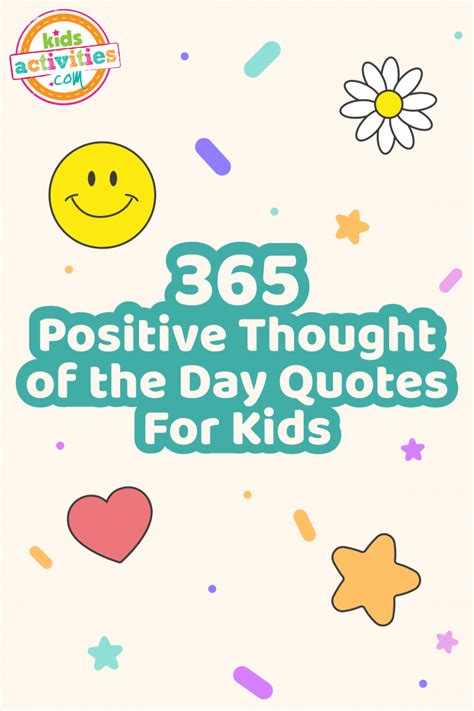 365 Positive Thought of the Day Quotes for Kids | Kids Activities Blog