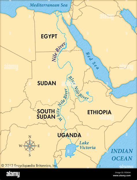 Africa Nile River Map