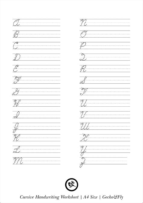 Printable Cursive Handwriting Worksheets