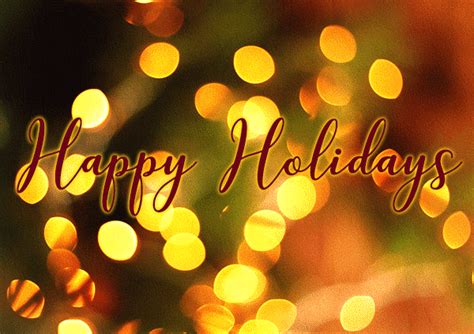 Happy holidays golden lights wishes card animation gif | Holiday gif, Happy holidays images ...