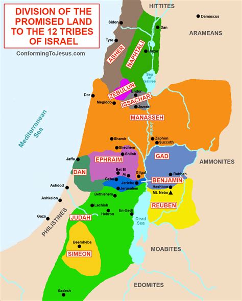 Map Of The Tribes Of Israel - Zoning Map