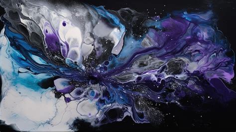 Premium AI Image | A painting of a purple and blue galaxy with the word storm on it.