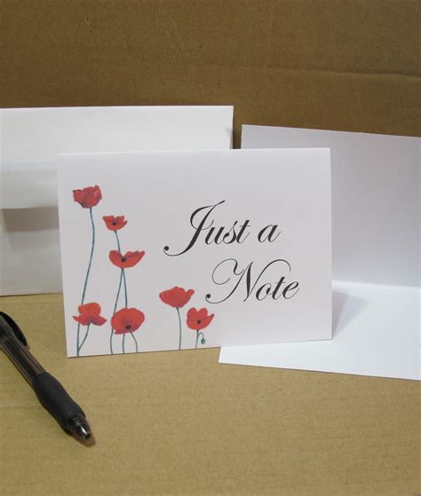 Blank Note Cards with Envelopes Poppy Flower - Kards by Kaylee