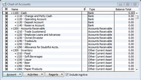 Quickbooks Chart Of Accounts Template Excel