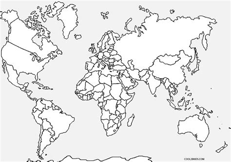 Printable World Map Coloring Page For Kids