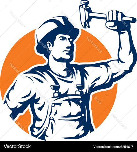 Construction Worker Silhouette Clipart Man