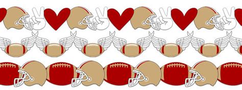 Red and Gold Football Borders Clipart Pack