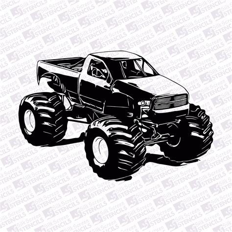 Monster Truck Stencil Printable - Printable Templates