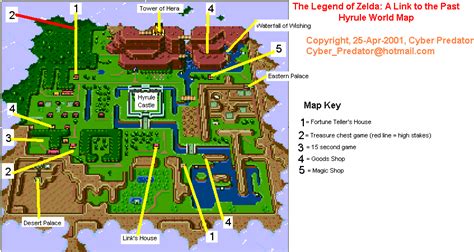 The Legend of Zelda: A Link to the Past Light World Landmark Map Map for Super Nintendo by ...