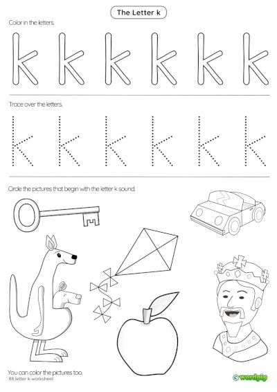 Free Printable Letter K Worksheets For Preschool - Printable Cards