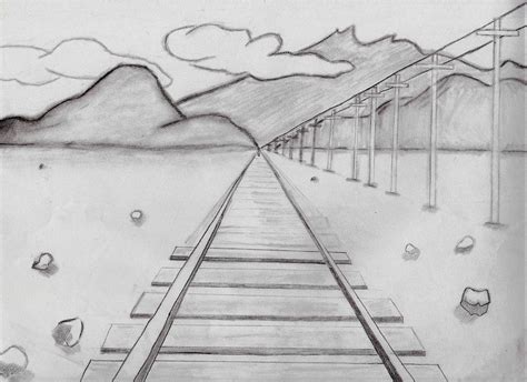 Railroad tracks drawing