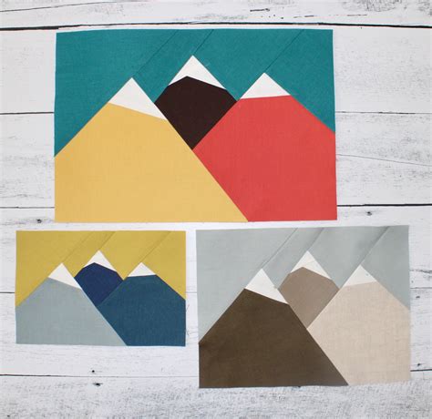 Modern Mountains Quilt Block and Zipper Pouch Foundation Paper Piecing Templates — Bayhill Studio