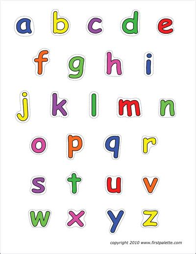 Alphabet Lower Case Letters | Free Printable Templates & Coloring Pages | FirstPalette.com