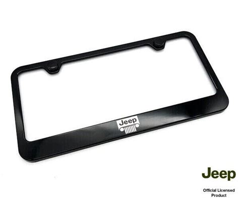 Black Plastic License Plate Frame w/ Jeep Grill Script Logo - GoodSpeed USA