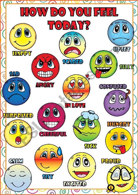 Feelings and Emotions - POSTER - ESL worksheet by Chadelel