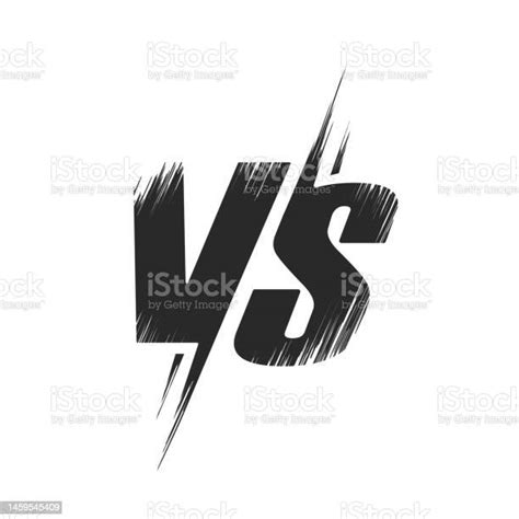 Vs Versus Icon Logo Black White Vector Symbol Fight Competition Battle Sport Game Grunge Drawing ...